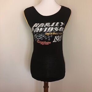 Harley Davidson | Black Sleeveless Side Zip Tank